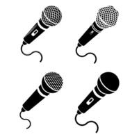 Retro Microphone Icon Isolated on White Background. vector