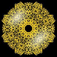 Gold Frame Isolated on White Background. Yellow Metallic Circle. Retro Luxury. vector