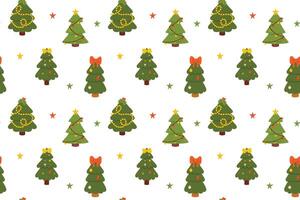 Seamless pattern with Christmas trees. Illustration in flat style. vector