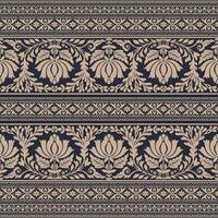 Abstract pattern and Ethnic Textile neckline design vector