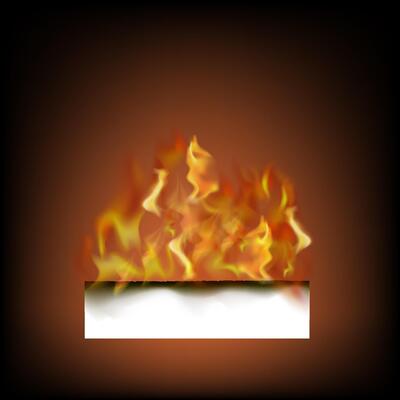 Burning White Paper Isolated on Black Background.