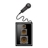 Retro Microphone Icon and Musical Sound Speaker Isolated on White Background. vector