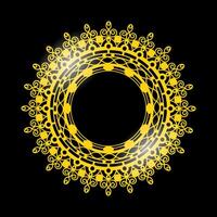Gold Frame Isolated on White Background. Yellow Metallic Circle. Retro Luxury. vector