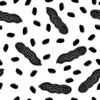 Tasty Peanut Seamless Pattern Isolated on White Background. Nut Seeds. vector