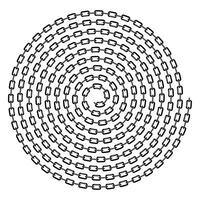 Grey Chain Spiral Isolated on White Background. vector