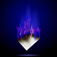 Burning White Paper Isolated on Dark Background. vector