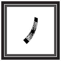 free style kufic and black and white alphabet design in white background vector