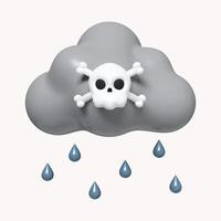 3d Acid rain. Effects of toxic air pollution on the environment. Minimalism concept. icon isolated on white background. 3d rendering illustration. Clipping part. photo
