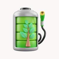 3d Bio Battery Charging Station. Future transport technology and clean energy concept. icon isolated on white background. 3d rendering illustration. Clipping path. photo