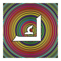 kufic white alphabet design on colorful lines background vector