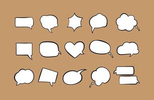Collection of Hand Drawn Speech Bubbles and Thought Bubbles vector