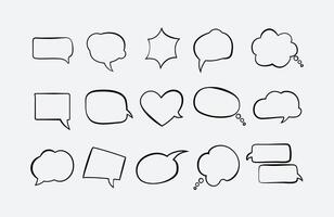 Superset hand-drawn blank comedy speech on a retro-style white background. vector