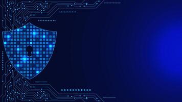 Personal data security and network security system concept with futuristic shield. Internet technology and privacy data police vector