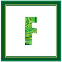 Trendy green leaves jungle strips alphabet typography fonts design vector