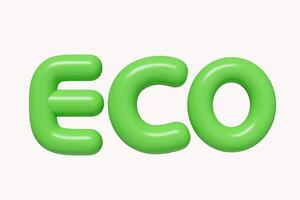 3d eco icon. Save Earth. Environment Concept. icon isolated on white background. 3d rendering illustration. Clipping path. photo