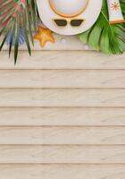 Swimming pool with pineapple in swimming ring, . Summer vacation vibes. Creative summer concept idea. 3d rendering illustration. photo