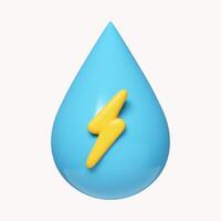 3d hydroelectric power concept. alternative ecology energy sources. icon isolated on white background. 3d rendering illustration. Clipping path. photo