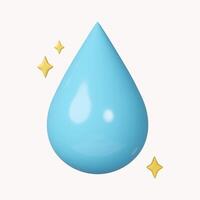 3d water drop. Water recycling. Ecology renewable natural resource concept. icon isolated on white background. 3d rendering illustration. Clipping path. photo