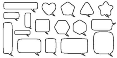Pixel speech bubbles for game design and chart. Retro chat box for dialog comments and messages. Conversation balloon shapes. Set of 8 bit cartoon elements on white background vector