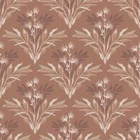 Flowering branches seamless pattern in Mocha Mousse brown tones. For textiles, wallpaper, and branding projects. vector