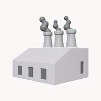 3d Globe Industrial factory. Renewable pollution resources. icon isolated on white background. 3d rendering illustration. Clipping path. photo