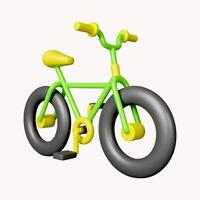 3d bicycle. eco transport. Save Earth. Environment Concept. icon isolated on white background. 3d rendering illustration. Clipping path. photo