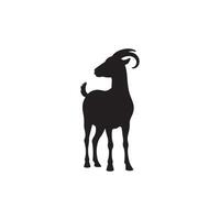 Creative Simple Goat silhouette Style with white template vector