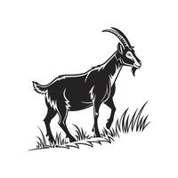 Amazing goat silhouette Style with white background design vector