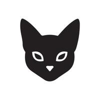 The Simple Cat face silhouette Style with background vector