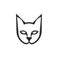 The Simple Cat face silhouette Style with white vector