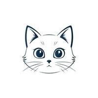The Creative Simple Cat face silhouette Style with design vector