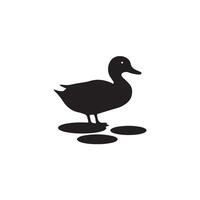 New Simple Duck Silhouette Style with white vector