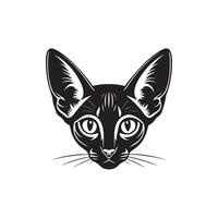 The Creative Simple Cat face silhouette Style with background vector