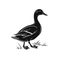 Amazing Duck silhouette with white background design template vector