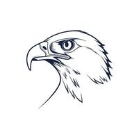 Creative Simple Hawk Face silhouette Style with white background design vector
