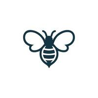 Simple Bee and fly silhouette Style with background vector