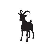 Creative Simple Goat silhouette with white background design template vector