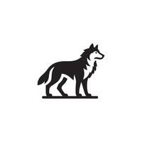 Creative simple Wolf silhouette with white background Template New vector