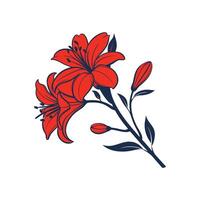 Creative Simple flower silhouette with white background design template vector