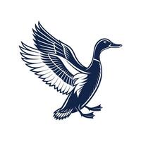 Amazing Duck silhouette Style with white background design template vector