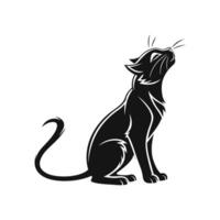 Amazing Cat silhouette Style with white background template vector