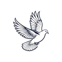 Creative Simple Dove bird silhouette Style white background design template vector