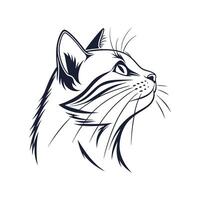 Creative Simple Cat silhouette Style with Design vector