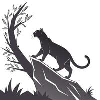 Amazing Cat silhouette Style with white background design template vector