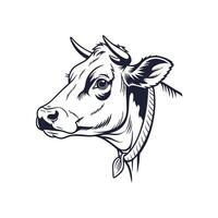 Creative Simple Cow silhouette Style with white background vector