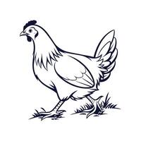 Creative simple Hen silhouette Style white Background Design Template vector
