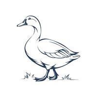 Amazing Duck silhouette Style white background design template vector