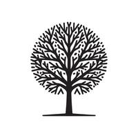 The Creative simple Tree silhouette Style with white vector