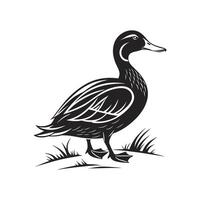 Amazing Duck silhouette Style with white background template vector