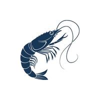 New Creative simple Prawn silhouette with white background design template vector